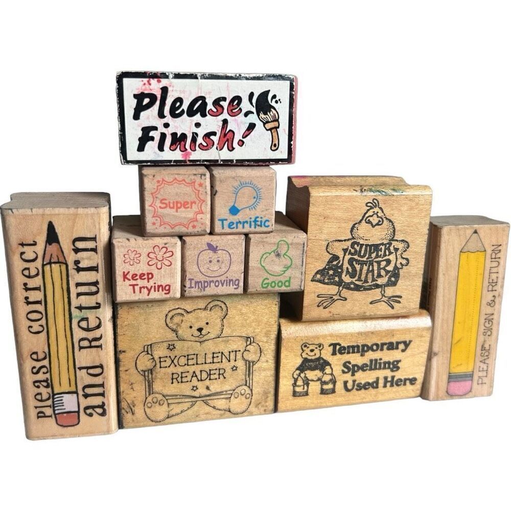 Lakeshore Hobby Lobby Teachers Helpers Rubber Error Correction Stamp Lot